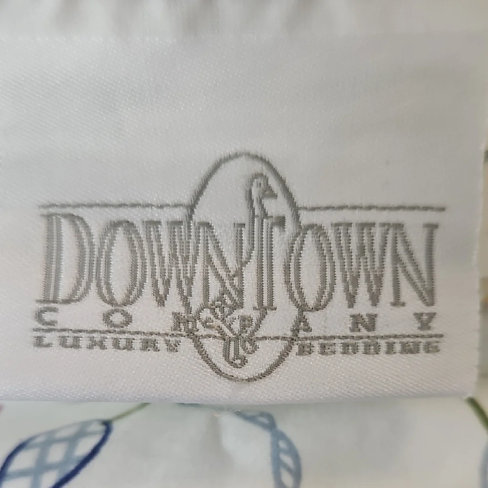 DownTown Company Floral Paisley Yellow  Blue Cotton King Duvet & Pillow Sham Set